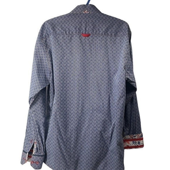 7 Downie St button down shirt button up flip cuff business career sz Lg - Picture 2 of 14